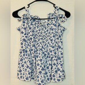 Boutique Blue Floral Print Tank